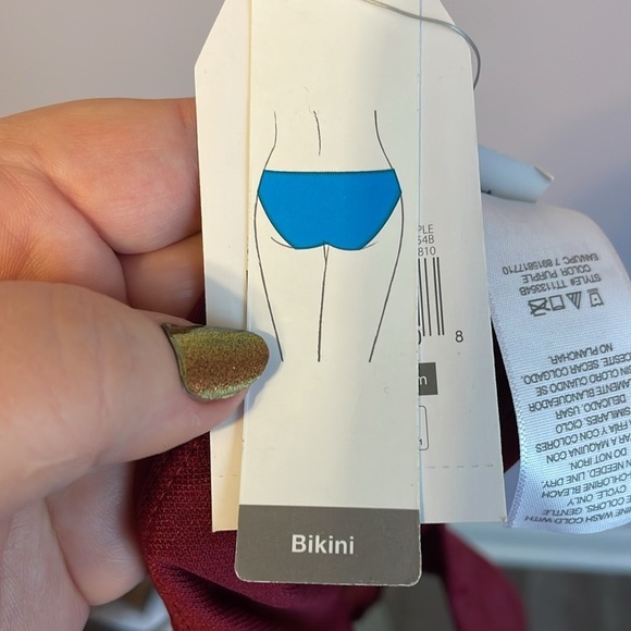 Time and Tru Berry Glow Cheeky Bikini Bottoms size L (12-14) Maroon - Picture 6 of 14